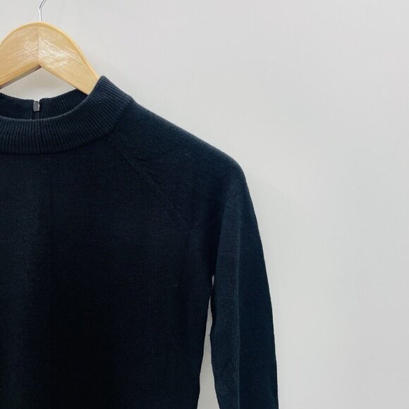 Karen Scott Petite Womens Size PP Mock Neck Zip-Back Sweater in Black $40 2046 - Picture 3 of 8